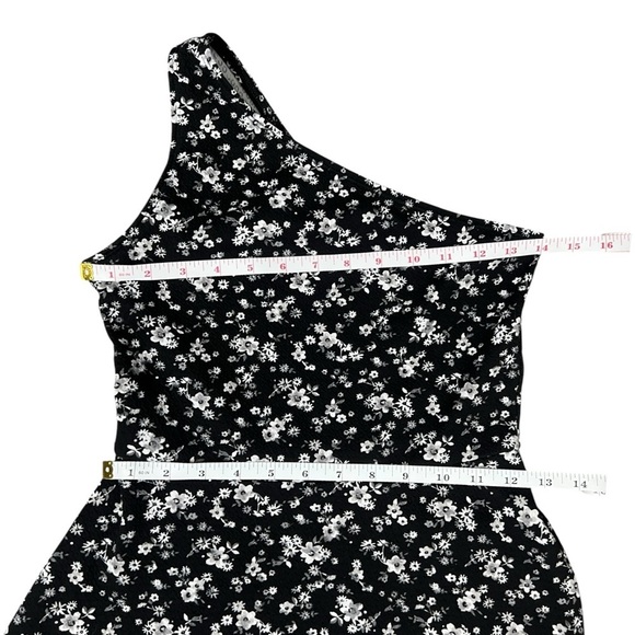 SO Black and White One-Shoulder Fit and Flare Cocktail Dress - Picture 8 of 10